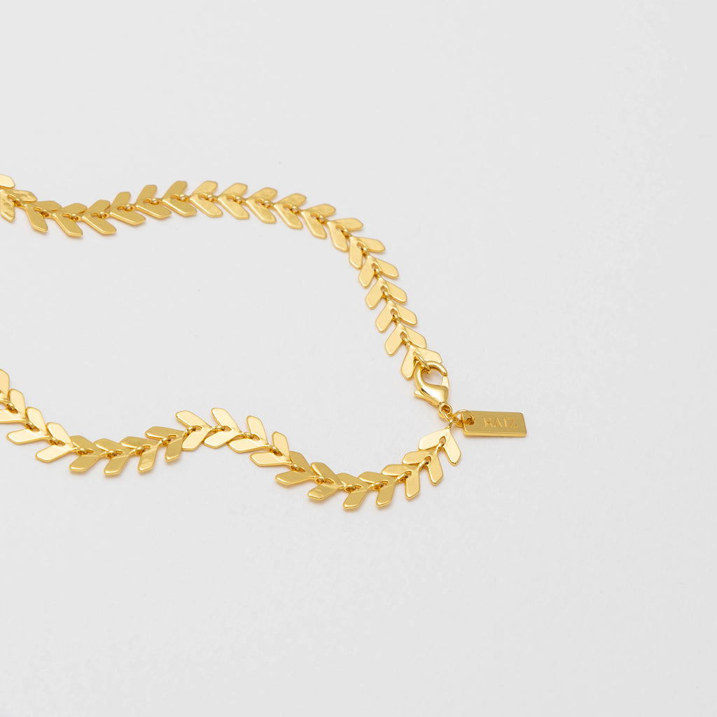 Alice Chevron Choker Necklace Gold Clasp - Layered Choker Necklace