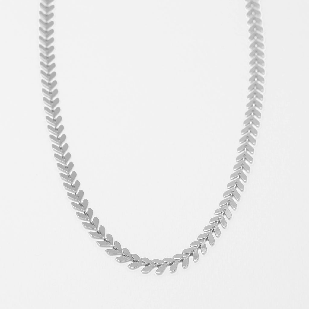 Alice Chevron Choker Necklace Silver - Layered Choker Necklace