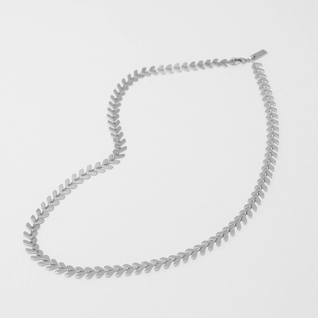 Alice Chevron Choker Necklace Silver 2 - Layered Choker Necklace