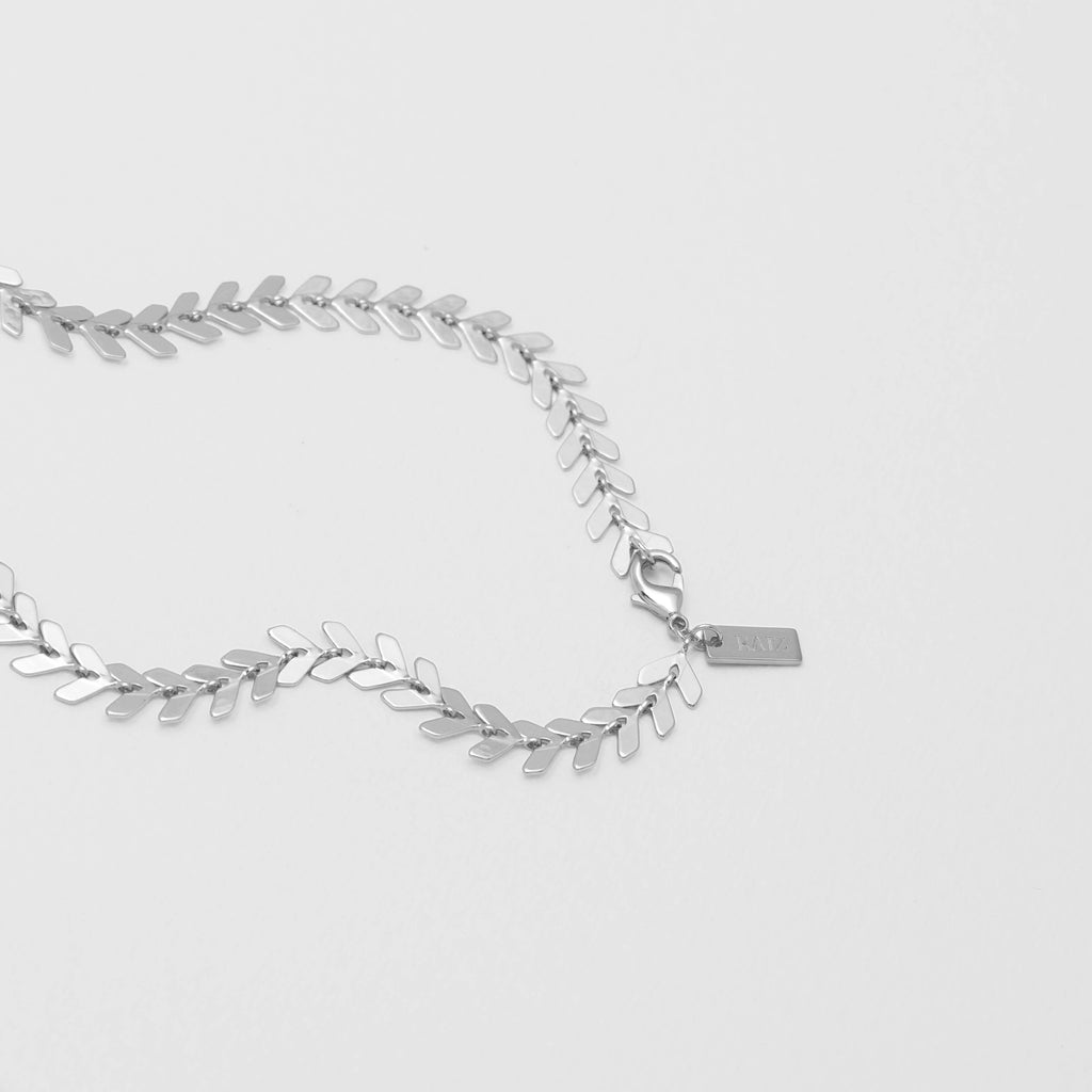 Alice Chevron Choker Necklace Silver Clasp - Layered Choker Necklace