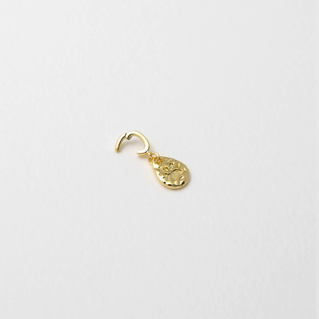 Annie Paw Print Charm Gold Open Clasp