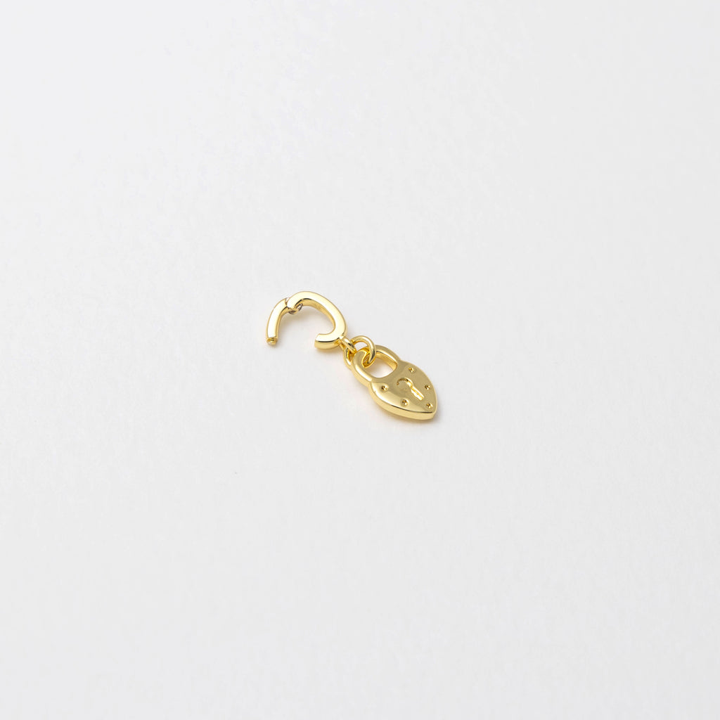 Antonia Locke Protective Charm Gold Open Clasp - Heart Lock Charm 