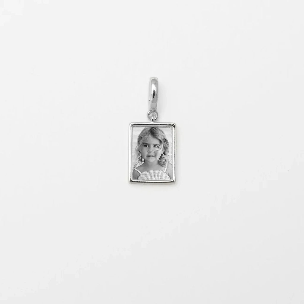 Silver Rectangular Portrait Pendant with Photo