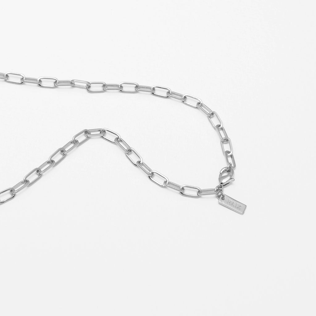 Beatriz Dainty Paperclip Chain Necklace Silver Clasp