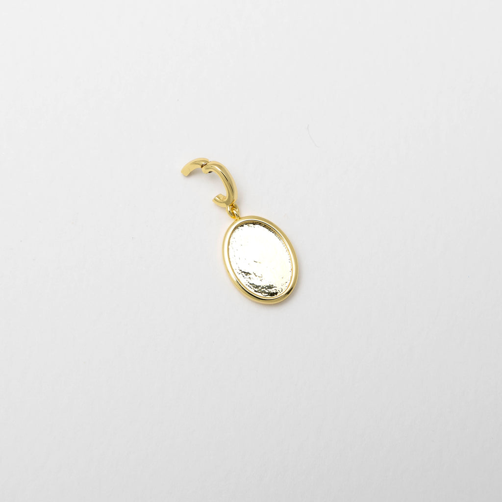 Custom Gold Oval Photo Charm Open Clasp