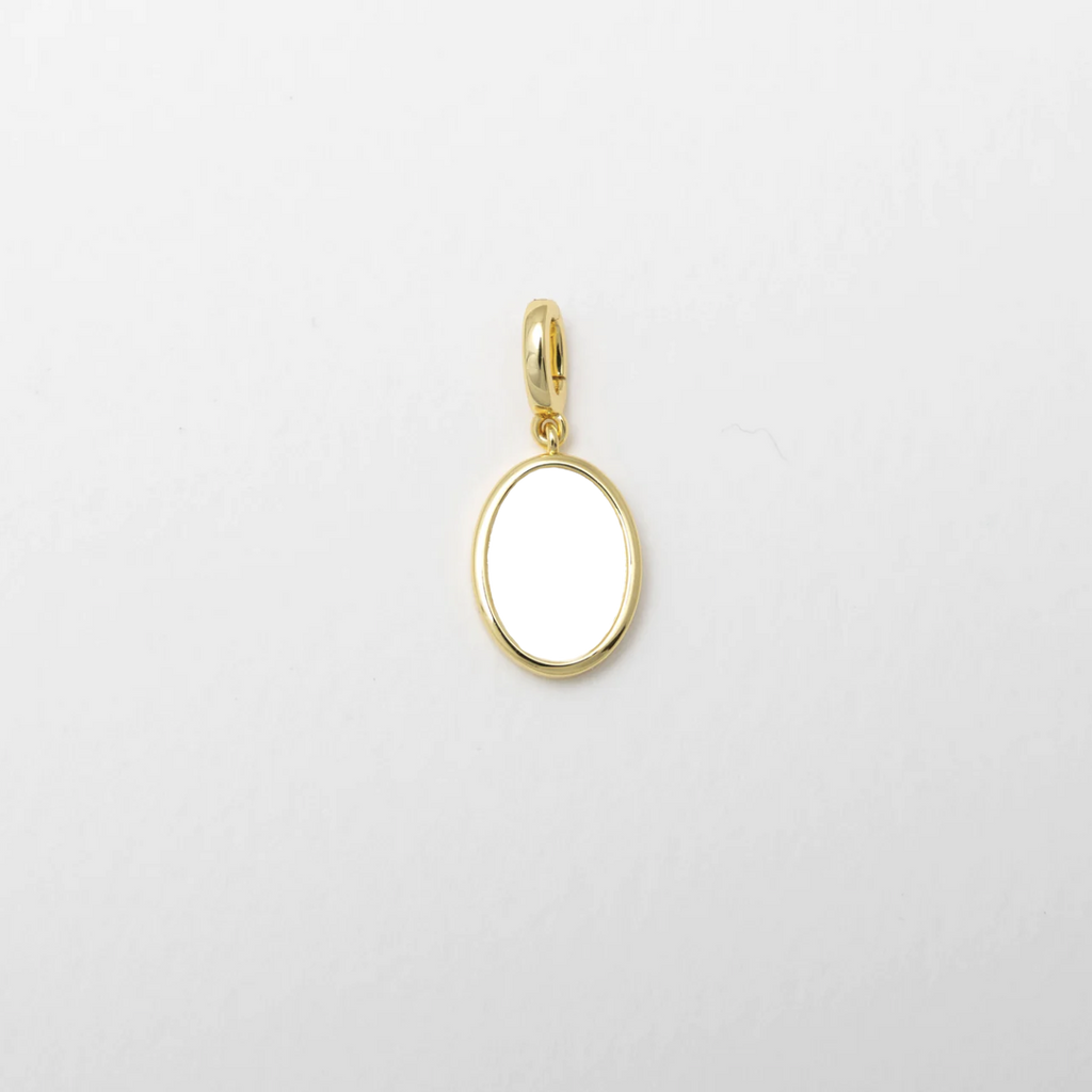 Gold Customizable Oval Photo Charm