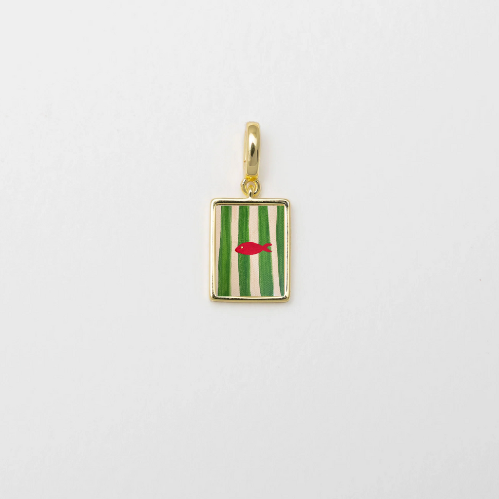 Hand-Painted Fish Gold Charm