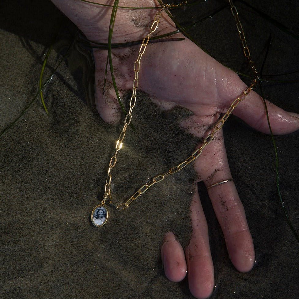 Paperclip Necklace Silver Lock Necklace, Sterling Silver Paperclip