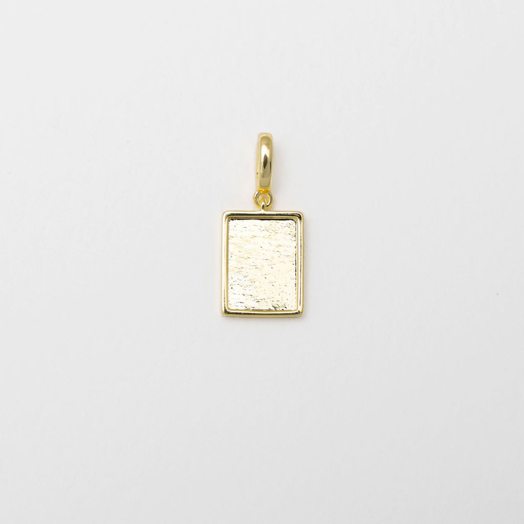 Gold Rectangular Portrait Photo Pendant 