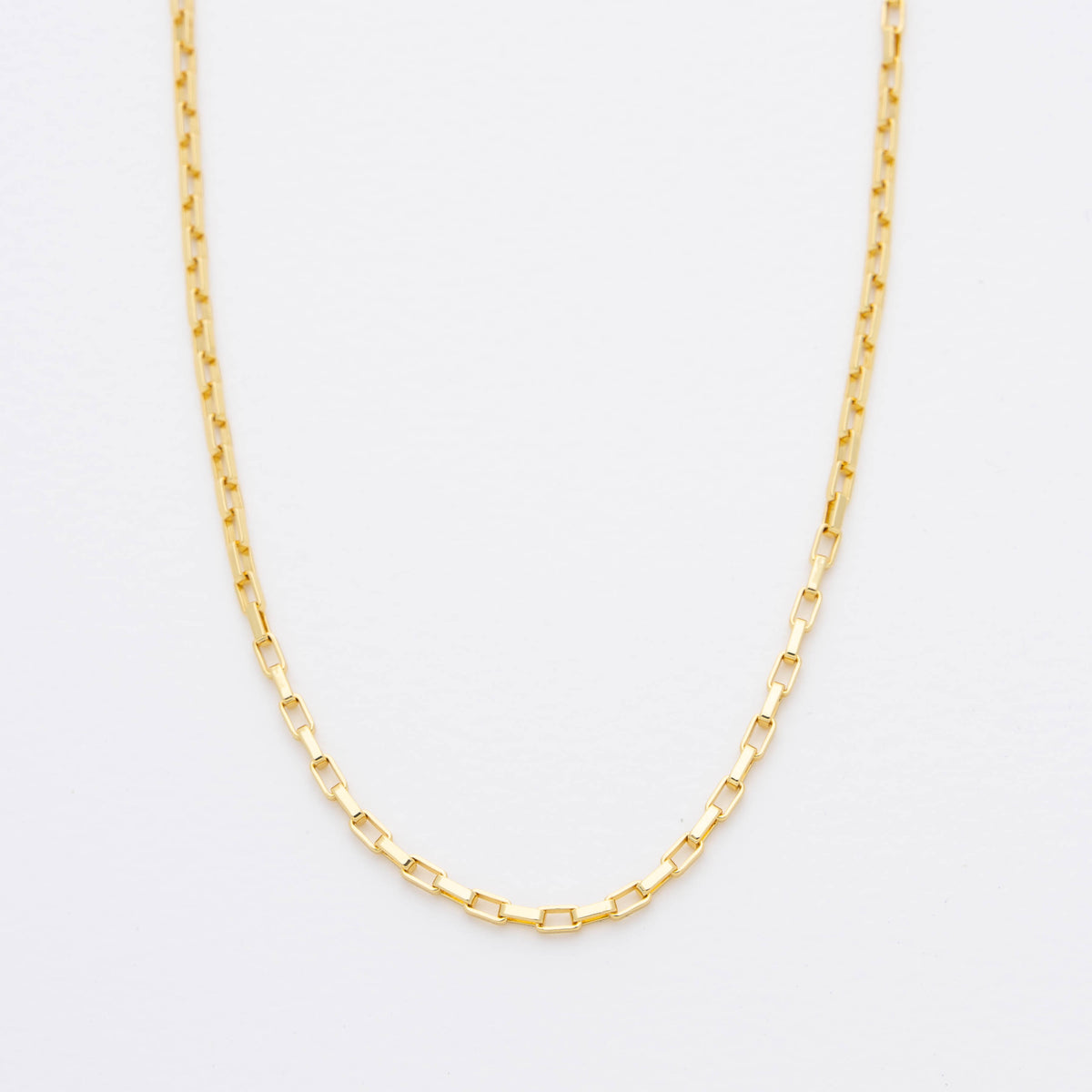 Hugo Square Paperclip Chain Necklace | Charm Compatible - Raiz