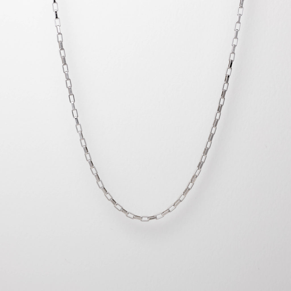 Hugo Square Paperclip Chain Necklace Silver