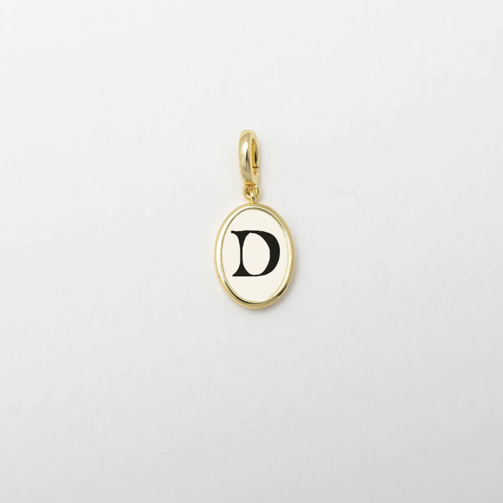 Letter D Charm Gold