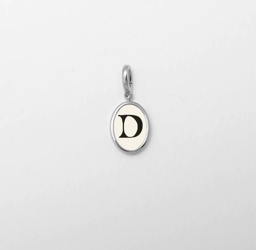 Letter D Charm Silver