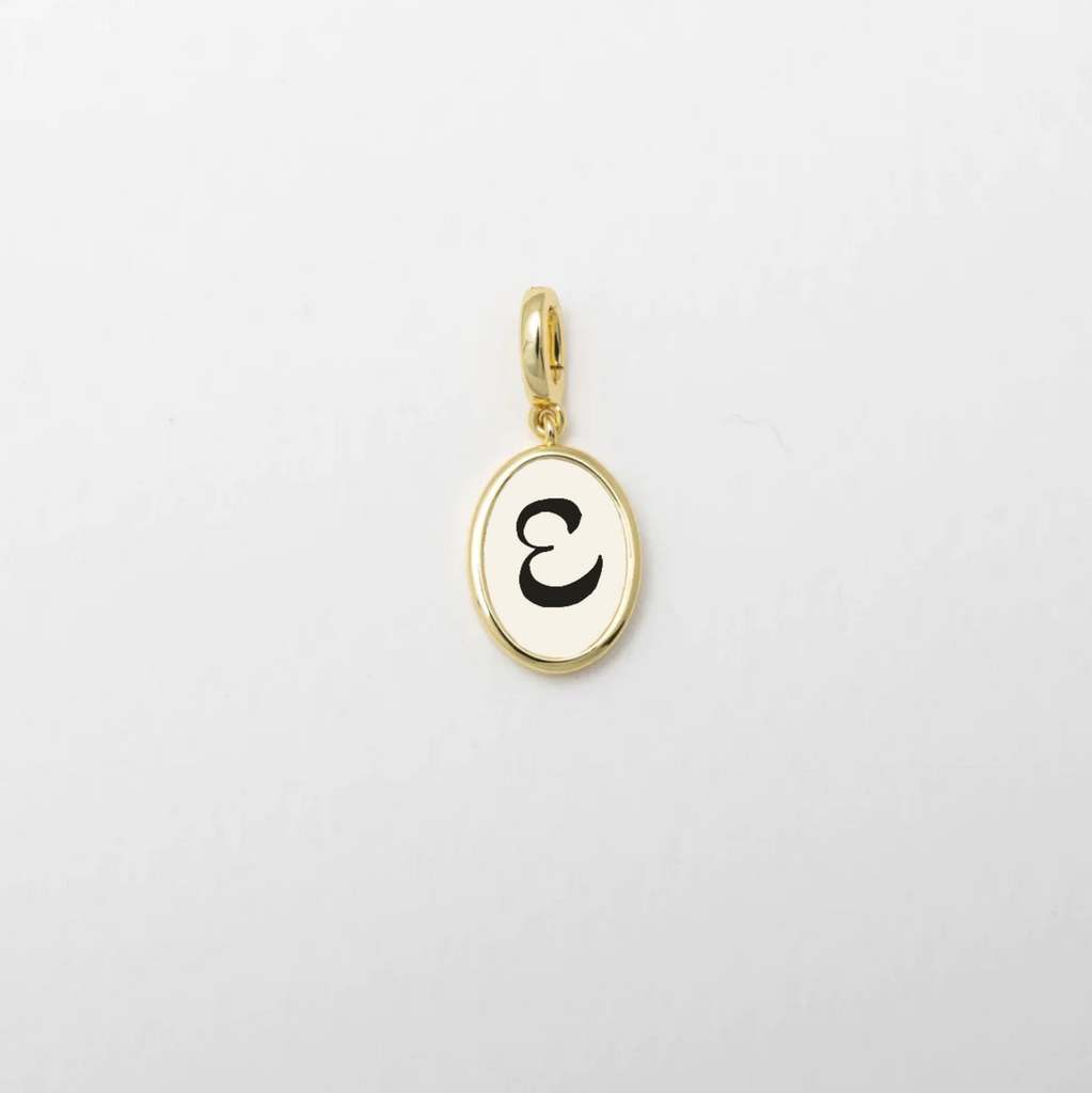 Letter E Charm Gold