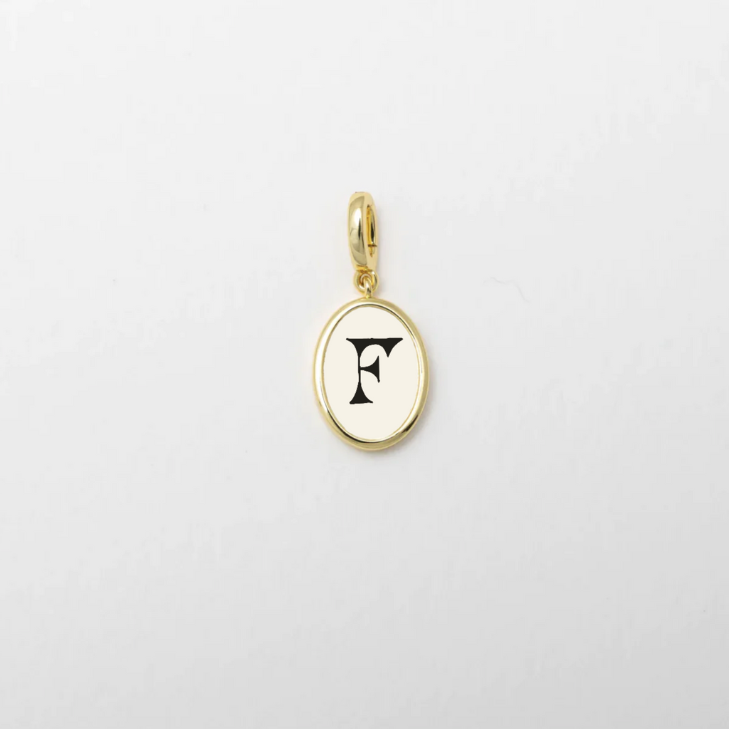 Letter F Charm Gold