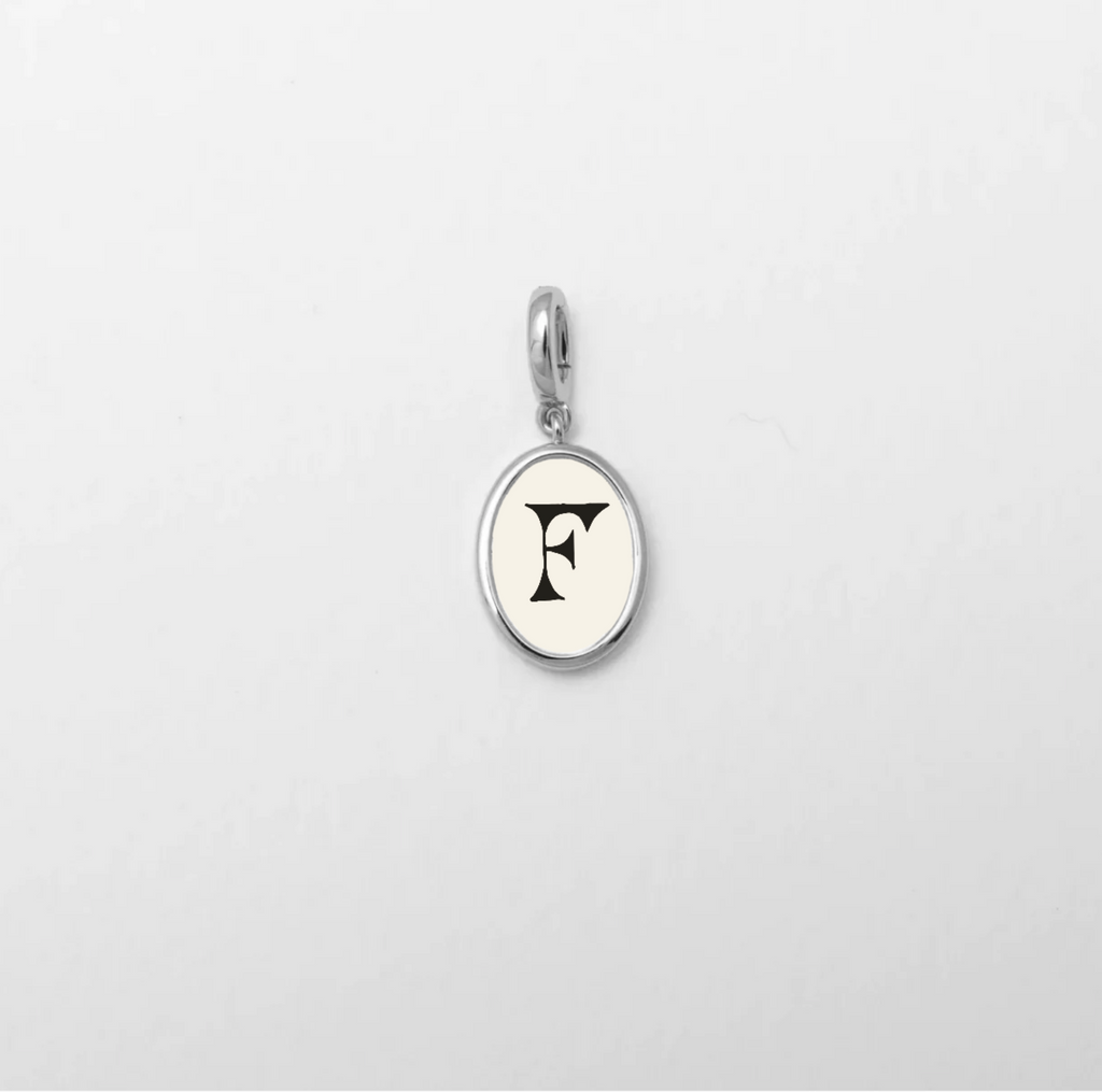 Letter F Charm Silver