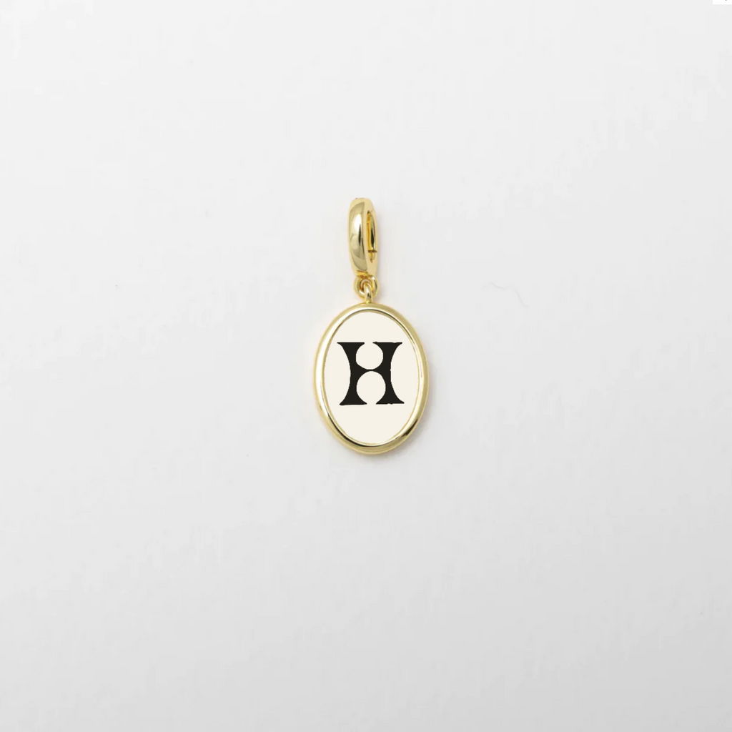 Letter H Charm Gold