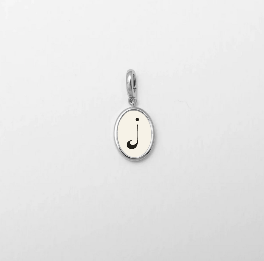 Letter J Charm Silver