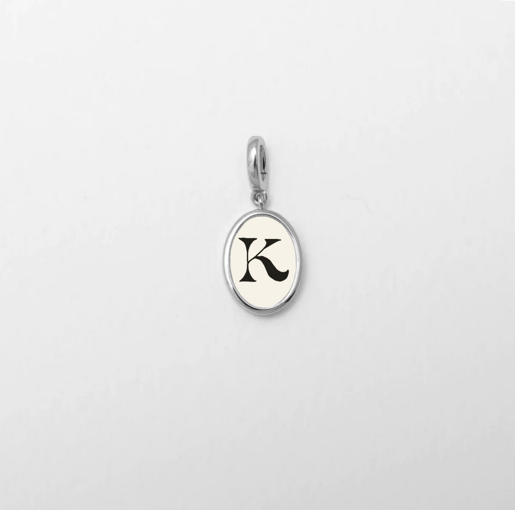 Letter K Charm Silver