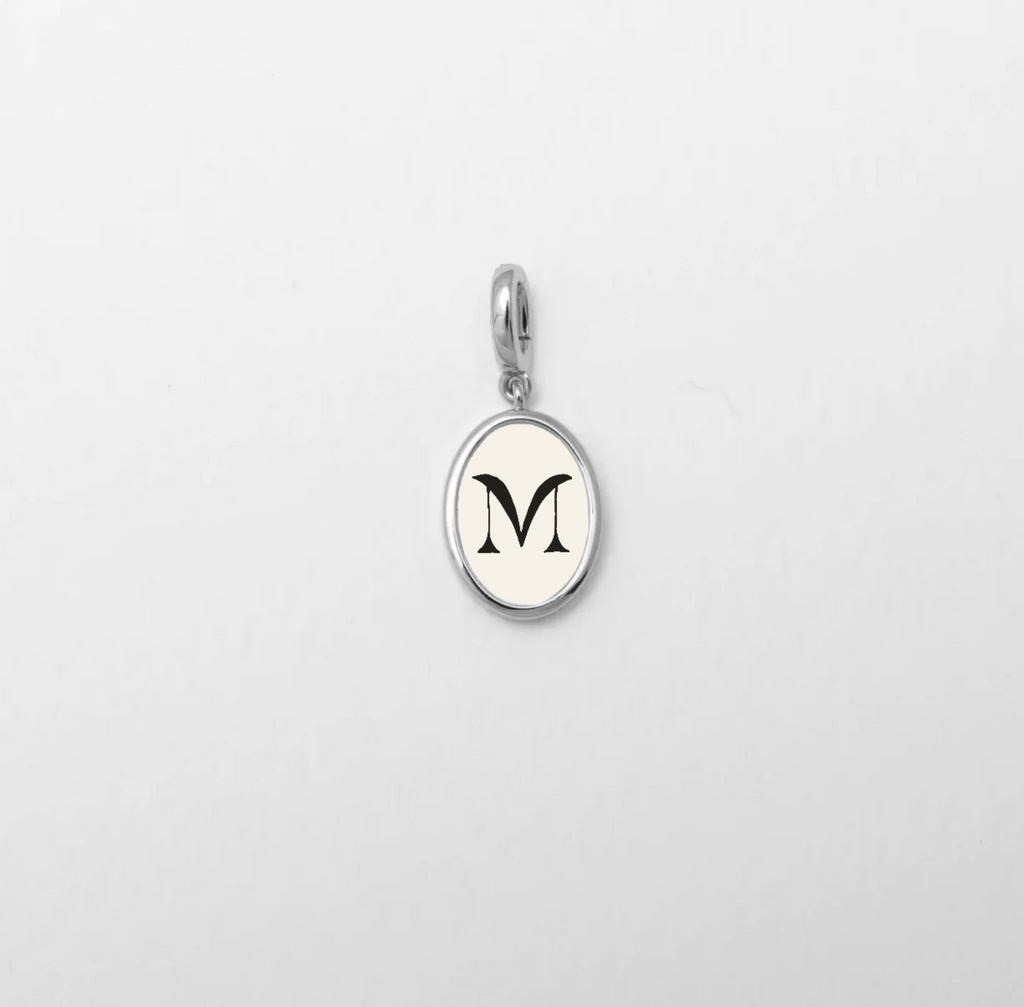 Letter M Charm Silver