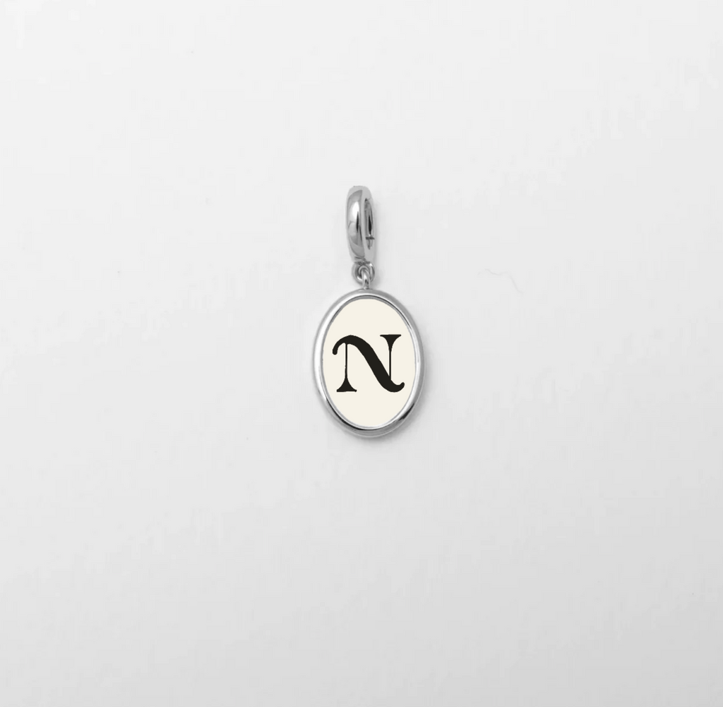 Letter N Charm Silver