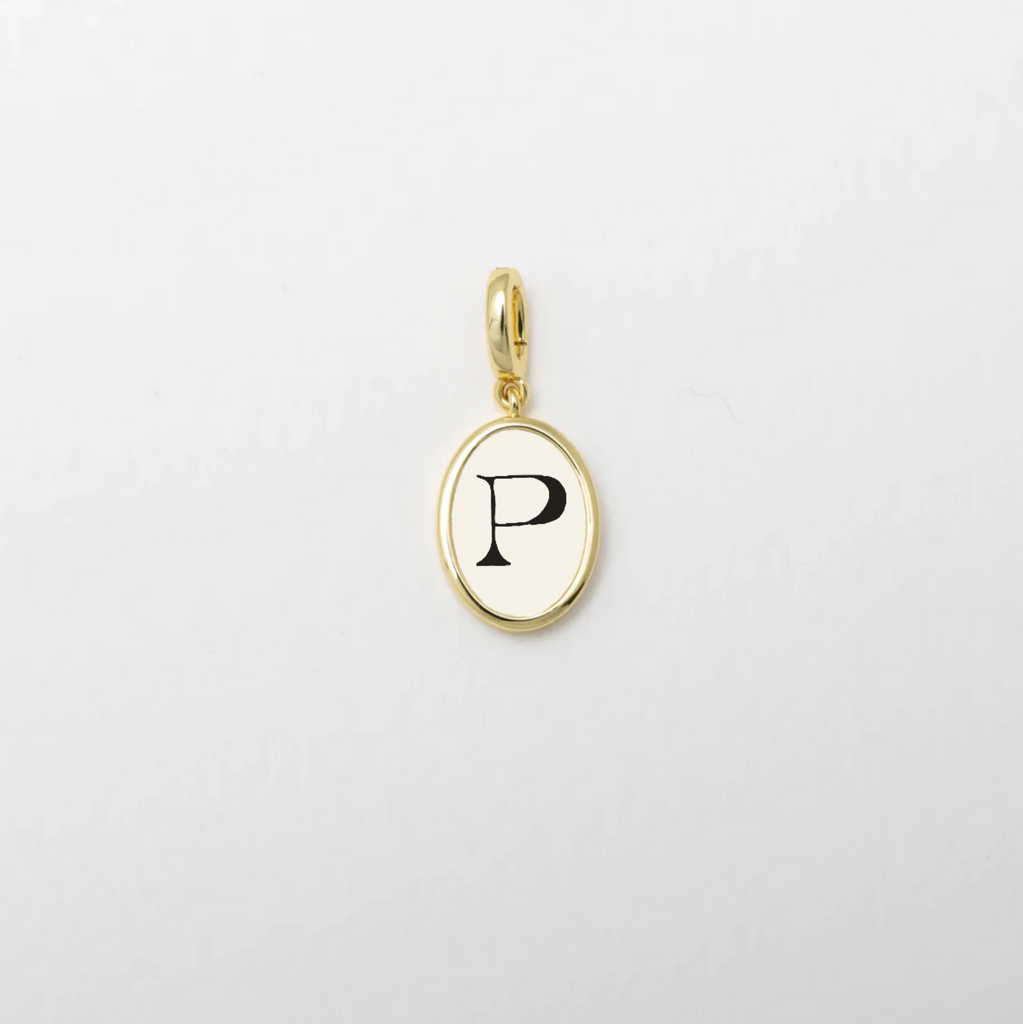 Letter P Charm Gold