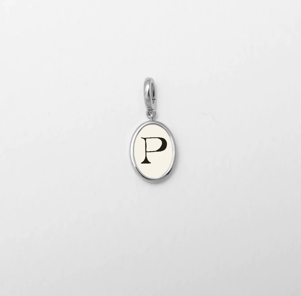 Letter P Charm Silver