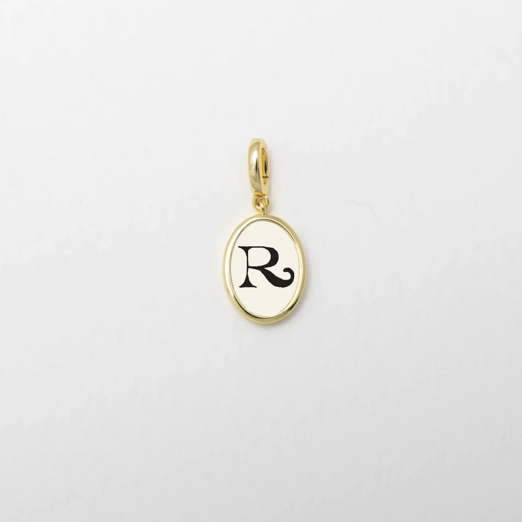 Letter R Charm Gold