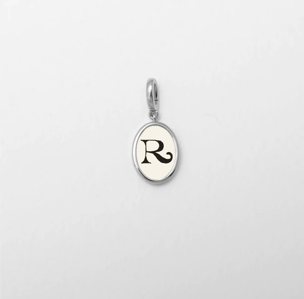 Letter R Charm Silver