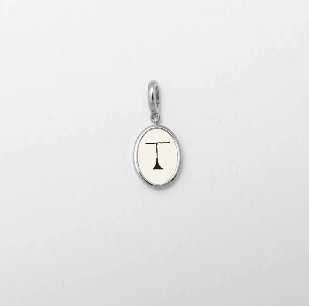 Letter T Charm Silver