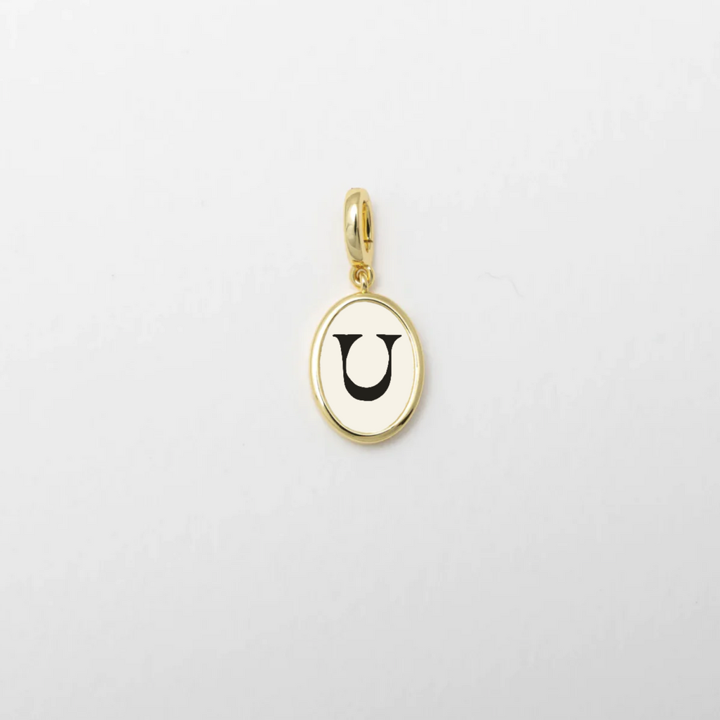 Letter U Charm Gold