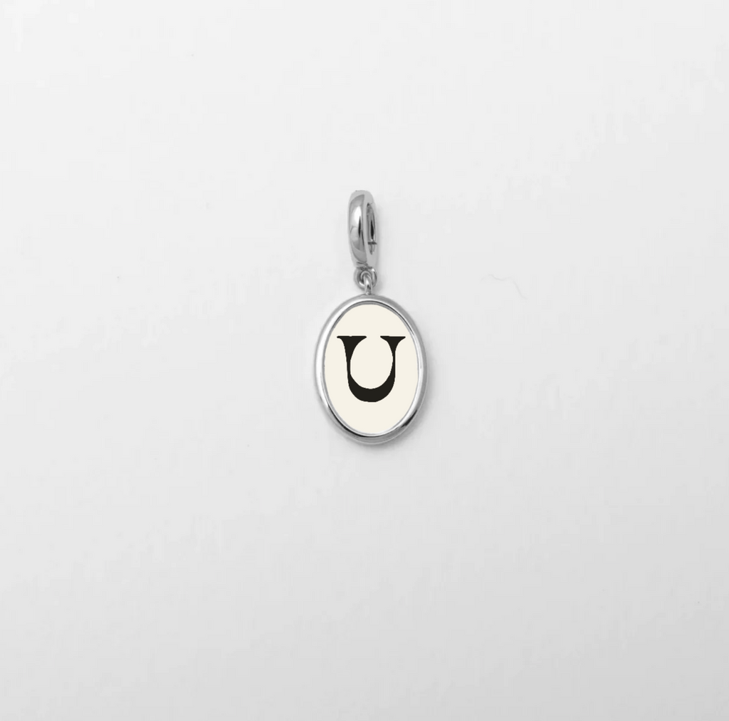 Letter U Charm Silver