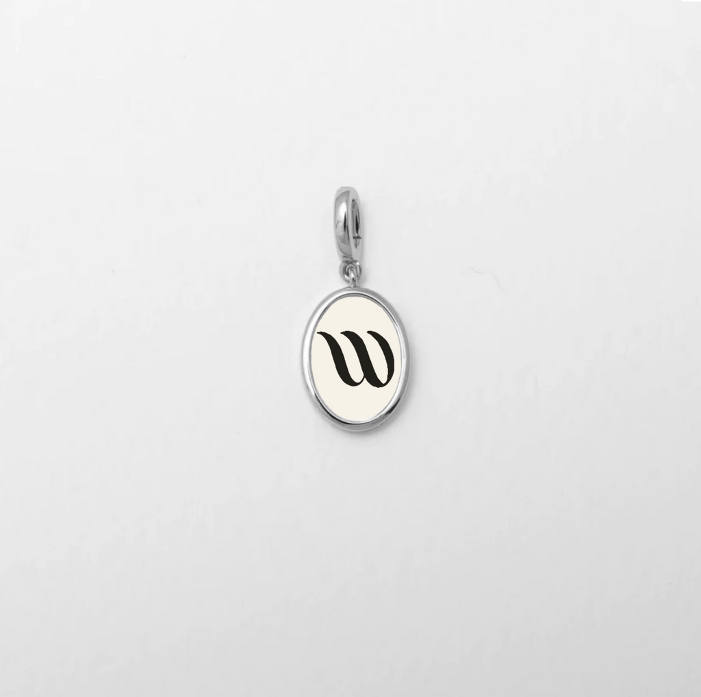 Letter W Charm Silver