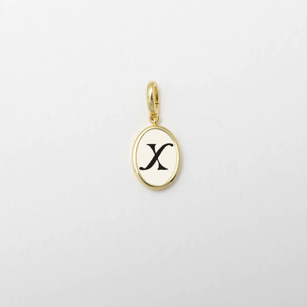 Letter X Charm Gold