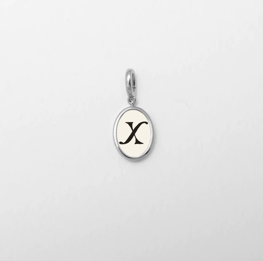 Letter X Charm Silver