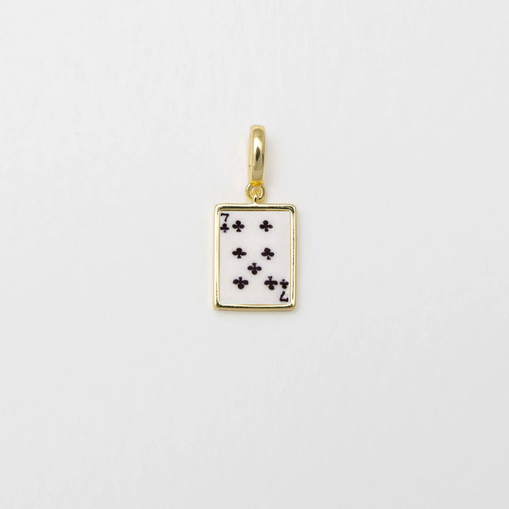 Lucky 7 Gold Charm, 7 of Clubs Card