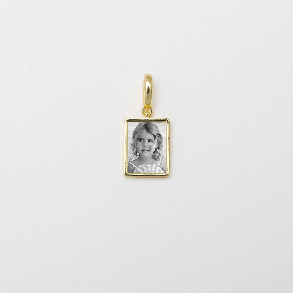 Gold Rectangular Portrait Pendant with Photo