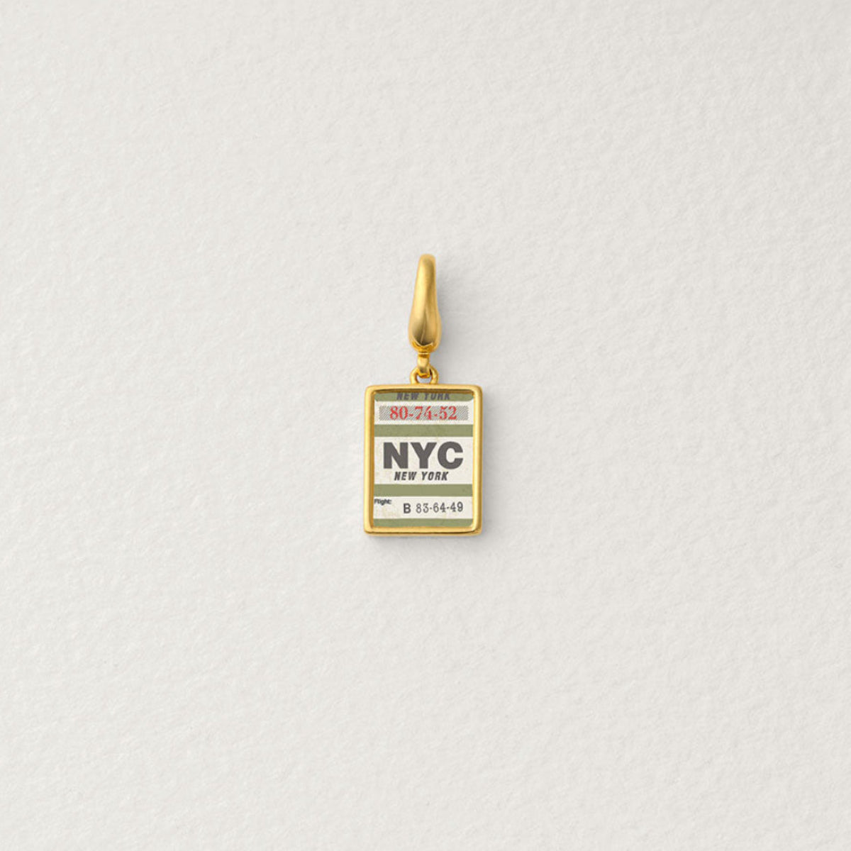 Vintage NYC Flight Tag Charm | New York City Jewelry - Raiz