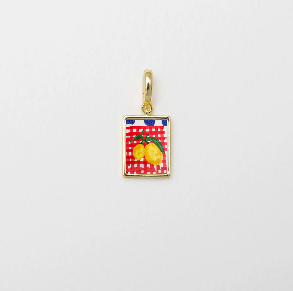 Hand-Painted Lemon Gold Charm