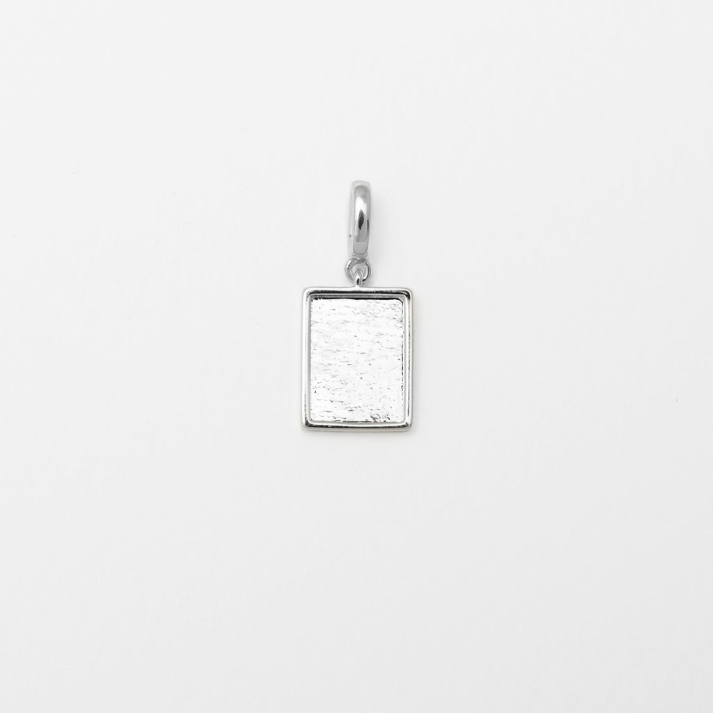 Silver Rectangular Photo Portrait Pendant