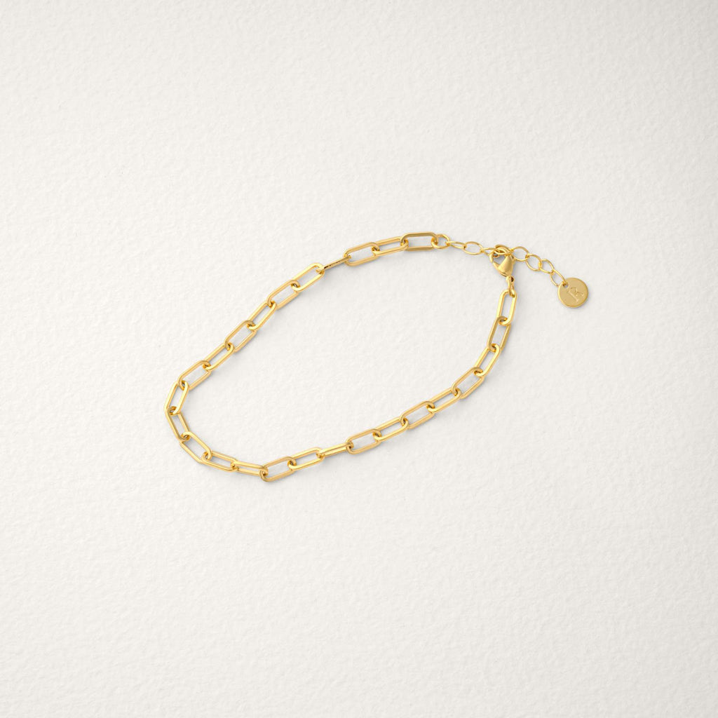 Beatriz Dainty Paperclip Chain Bracelet | Charm Compatible - Raiz