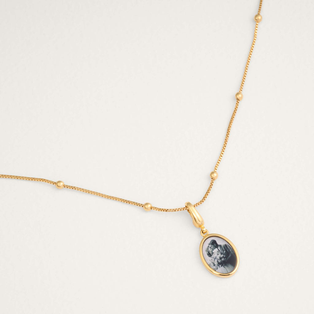 Amalia Dainty Mini Ball Chain | Gold or Silver Charm Necklace - Raiz